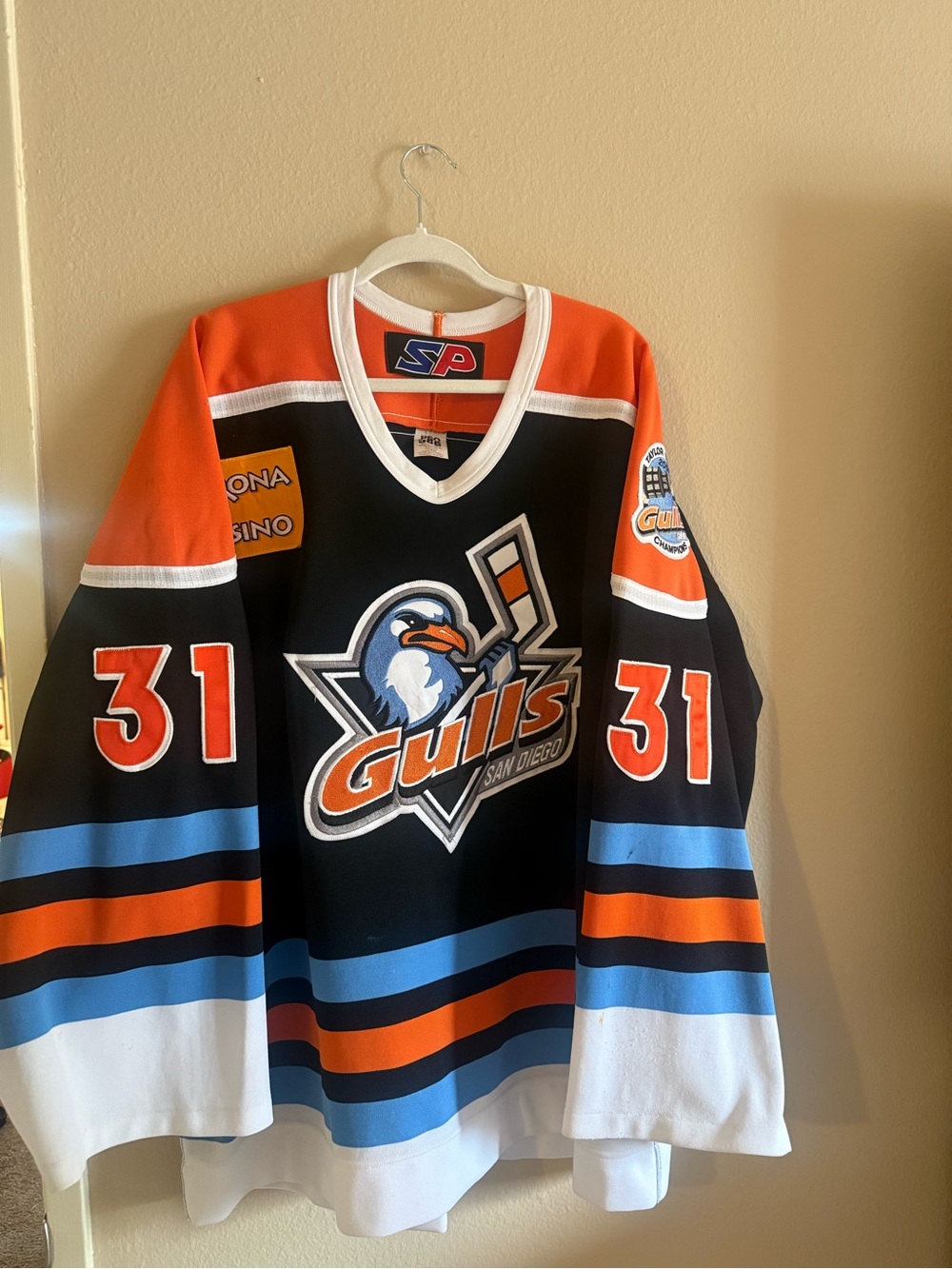 Vintage 2001 San Diego Gulls Ballard #31 SP Pro 58G Hockey Jersey